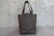 Load image into Gallery viewer, HERMES PICOTIN LOCK MM Clemence leather Etain □O Engraving Hand bag 800020072
