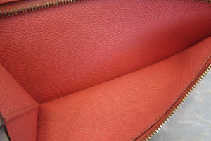 HERMES  Bearn Soufflet Epsom leather Crevette □Q刻印 Wallet 700040052