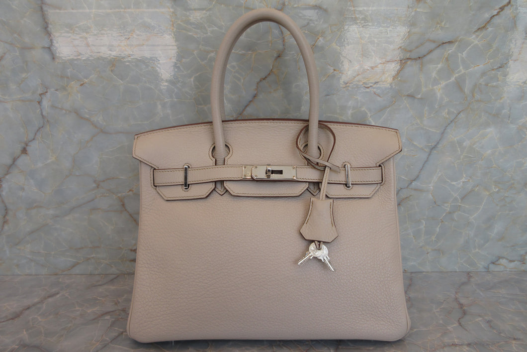 HERMES／エルメス バーキン30 トリヨンクレマンス ベージュ □H刻印 ハンドバッグ 700060042