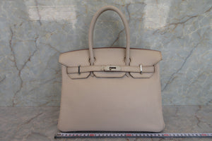 HERMES／エルメス バーキン30 トリヨンクレマンス ベージュ □H刻印 ハンドバッグ 700060042