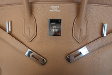 Load image into Gallery viewer, HERMES BIRKIN 35 Clemence leather Tabac camel □L Engraving Hand bag 60008099
