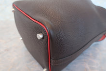 Load image into Gallery viewer, HERMES PICOTIN PM Bi-color Clemence leather/Epsom leather Chocolat/Rouge garance □J Engraving Hand bag 700090102
