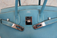 将图片加载到图库查看器，HERMES BIRKIN 30 Togo leather Blue jean □G刻印 Hand bag 700090042

