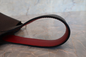 HERMES PICOTIN PM Bi-color Clemence leather/Epsom leather Chocolat/Rouge garance □J Engraving Hand bag 700090102