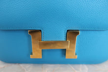 Load image into Gallery viewer, HERMES CONSTANCE3 MINI Evercolor leather Blue zanzibar A Engraving Shoulder bag 600040057
