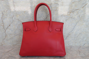 HERMES／エルメス バーキン30 トレサージュ ヴォースイフト ルージュピマン/ルージュクー/ルージュアッシュ D刻印 ハンドバッグ 700050205