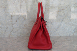 HERMES／エルメス バーキン30 トレサージュ ヴォースイフト ルージュピマン/ルージュクー/ルージュアッシュ D刻印 ハンドバッグ 700050205