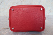 将图片加载到图库查看器，HERMES PICOTIN LOCK PM Clemence leather Rouge garance □O刻印 Hand bag 700100151
