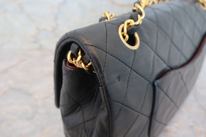 CHANEL/シャネル マトラッセWフラップWチェーンショルダーバッグ ラムスキン ブラック/ゴールド金具 ショルダーバッグ 700070028