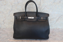 将图片加载到图库查看器，HERMES BIRKIN 40 Togo leather Black □P刻印 Hand bag 600090111
