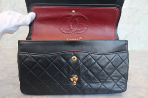 CHANEL/シャネル マトラッセWフラップWチェーンショルダーバッグ ラムスキン ブラック/ゴールド金具 ショルダーバッグ 700070028