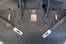 将图片加载到图库查看器，HERMES BIRKIN 40 Togo leather Black □P刻印 Hand bag 600090111
