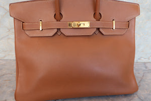 HERMES BIRKIN 35 Graine Couchevel leather Gold □B Engraving Hand bag 700030095
