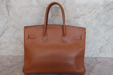 Load image into Gallery viewer, HERMES BIRKIN 35 Graine Couchevel leather Gold □B Engraving Hand bag 700030095
