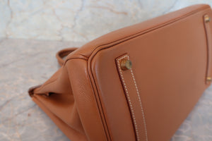 HERMES BIRKIN 35 Graine Couchevel leather Gold □B Engraving Hand bag 700030095