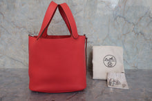 将图片加载到图库查看器，HERMES PICOTIN LOCK MM Clemence leather Rouge pivoine □R刻印 Hand bag 800020076
