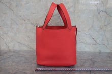 将图片加载到图库查看器，HERMES PICOTIN LOCK MM Clemence leather Rouge pivoine □R刻印 Hand bag 800020076
