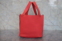 将图片加载到图库查看器，HERMES PICOTIN LOCK MM Clemence leather Rouge pivoine □R刻印 Hand bag 800020076
