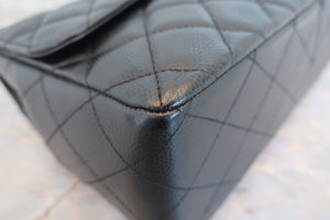 CHANEL/シャネル 中マトラッセシングルフラップチェーンショルダーバッグ キャビアスキン ブラック/ゴールド金具 ショルダーバッグ 700070023
