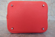 将图片加载到图库查看器，HERMES PICOTIN LOCK MM Clemence leather Rouge pivoine □R刻印 Hand bag 800020076
