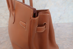 HERMES BIRKIN 35 Graine Couchevel leather Gold □B Engraving Hand bag 700030095