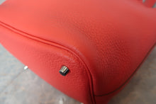 将图片加载到图库查看器，HERMES PICOTIN LOCK MM Clemence leather Rouge pivoine □R刻印 Hand bag 800020076
