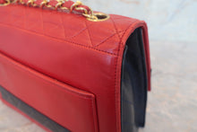 画像をギャラリービューアに読み込む, CHANEL/シャネル 2.55チェーンショルダーバッグ ラムスキン レッド/ネイビー/ゴールド金具 ショルダーバッグ 800010020
