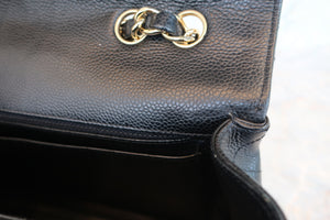 CHANEL/シャネル 中マトラッセシングルフラップチェーンショルダーバッグ キャビアスキン ブラック/ゴールド金具 ショルダーバッグ 700070023