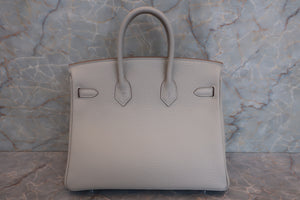 HERMES BIRKIN 25 Verso Togo leather Pearl gray/Nata U刻印 Hand bag 600100180