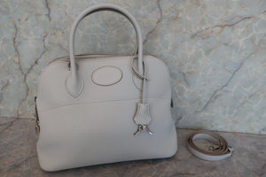 HERMES／BOLIDE 31 Clemence leather Pearl gray □Q Engraving Shoulder bag 700090081