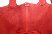 将图片加载到图库查看器，HERMES PICOTIN LOCK MM Clemence leather Rouge pivoine □R刻印 Hand bag 800020076
