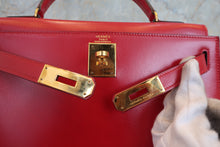 画像をギャラリービューアに読み込む, HERMES／エルメス ケリー28 ボックスカーフ ヴァーミリオン 〇S刻印 ショルダーバッグ 800030183
