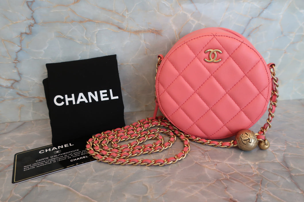 CHANEL/シャネル マトラッセラウンドチェーンショルダーバッグ ラムスキン ピンク/ゴールド金具 ショルダーバッグ 700070053