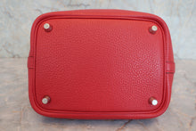 将图片加载到图库查看器，HERMES PICOTIN LOCK PM Clemence leather Rouge garance T刻印 Hand bag 800060209
