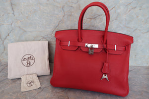 HERMES BIRKIN 35 Togo leather Rouge casaque Hand bag 700090033