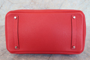 HERMES BIRKIN 35 Togo leather Rouge casaque Hand bag 700090033