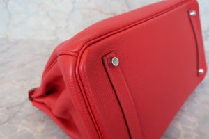 HERMES BIRKIN 35 Togo leather Rouge casaque Hand bag 700090033