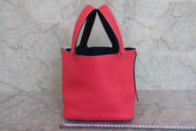 将图片加载到图库查看器，HERMES PICOTIN LOCK CASAQUE MM Clemence leather Rose extreme/Blue nuit D刻印 Hand bag 800060193
