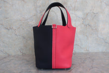 将图片加载到图库查看器，HERMES PICOTIN LOCK CASAQUE MM Clemence leather Rose extreme/Blue nuit D刻印 Hand bag 800060193
