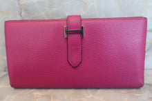 将图片加载到图库查看器，HERMES Bearn Soufflet Epsom leather Rose purple C刻印 Wallet 500100116
