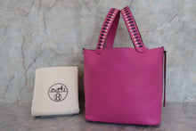 将图片加载到图库查看器，HERMES PICOTIN LOCK MM Tressage Epsom leather Magnolia/Blue saphir/Craie C刻印 Hand bag 700030191
