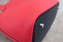将图片加载到图库查看器，HERMES PICOTIN LOCK CASAQUE MM Clemence leather Rose extreme/Blue nuit D刻印 Hand bag 800060193
