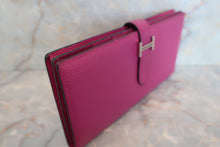 Load image into Gallery viewer, HERMES Bearn Soufflet Epsom leather Rose purple C Engraving Wallet 500100116
