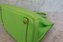 Load image into Gallery viewer, HERMES BIRKIN 30 Clemence leather Apple green □H Engraving Hand bag 700020028
