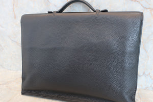 HERMES SAC A DEPECHE 38 Clemence leather Black Hand bag 500060032