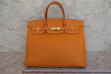 将图片加载到图库查看器，HERMES BIRKIN 40 Clemence leather Natural sable □D刻印 Hand bag 800050054
