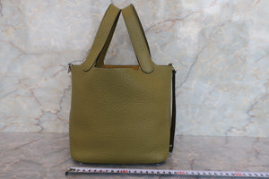 HERMES／エルメス ピコタンロックＰＭ トリヨンクレマンス アニスグリーン □L刻印 ハンドバッグ 700030035