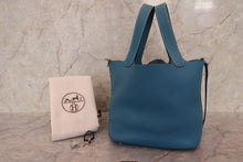 Load image into Gallery viewer, HERMES PICOTIN LOCK MM Clemence leather  Blue jean □O Engraving  Hand bag 700120043
