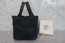 将图片加载到图库查看器，HERMES PICOTIN LOCK MM Clemence leather Black D刻印 Hand bag 800020084

