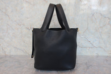 将图片加载到图库查看器，HERMES PICOTIN LOCK MM Clemence leather Black D刻印 Hand bag 800020084
